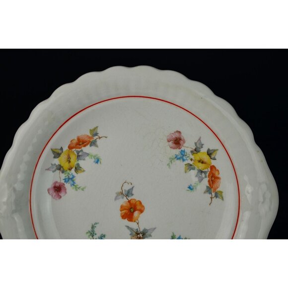 Unmarked Vintage Large Floral Serving Platter Ceramic - Picture 2 of 7